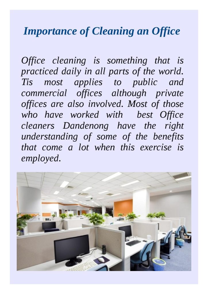 Importance of Office Cleaning