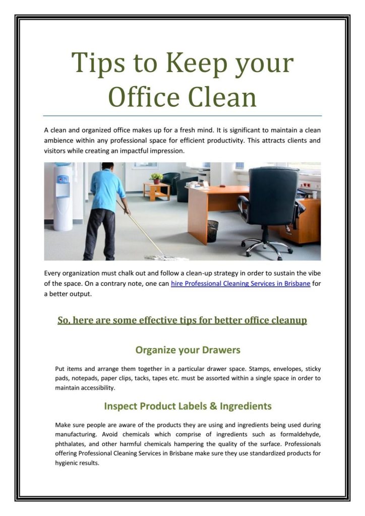 Tips for Maintaining a Clean Office Space